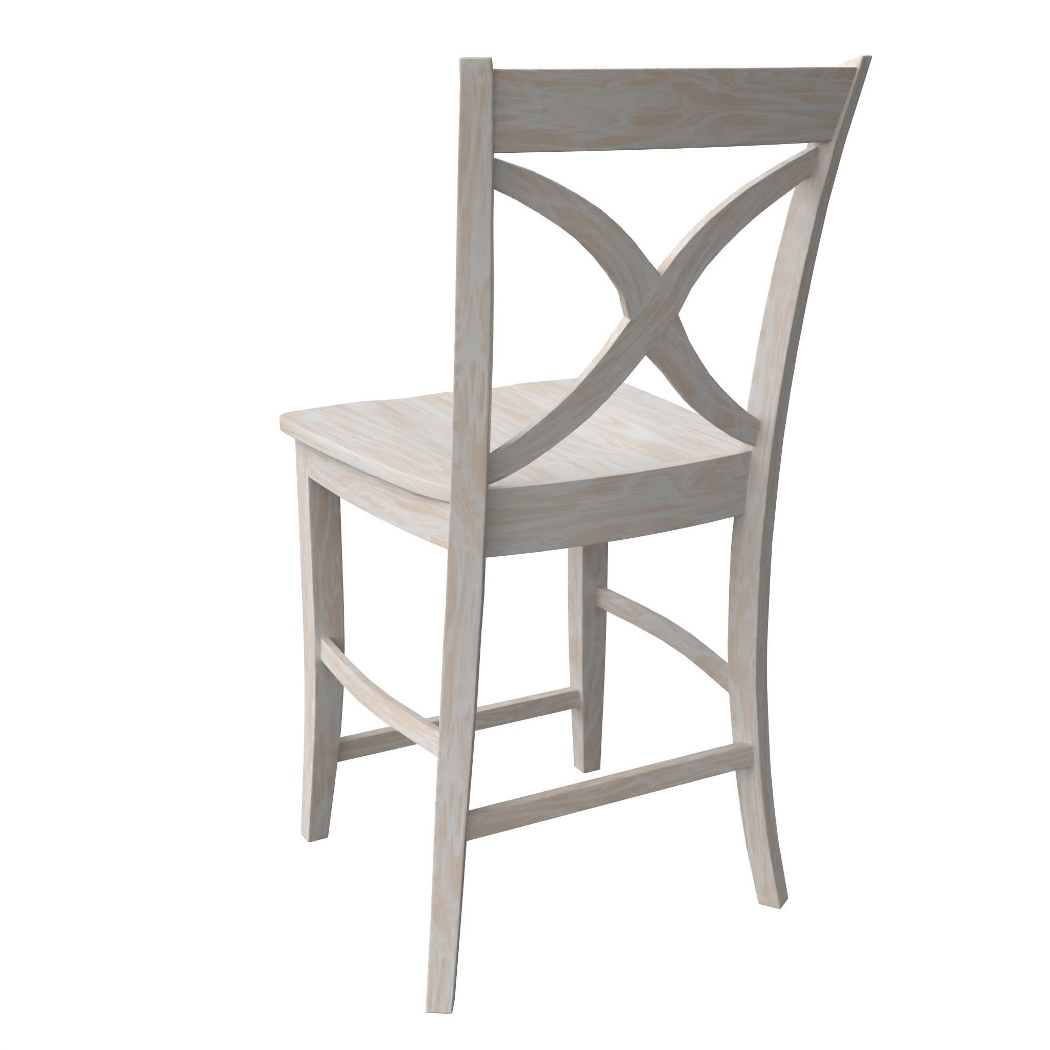 Chair08 bar stool with cross back Low-poly 3D model_5