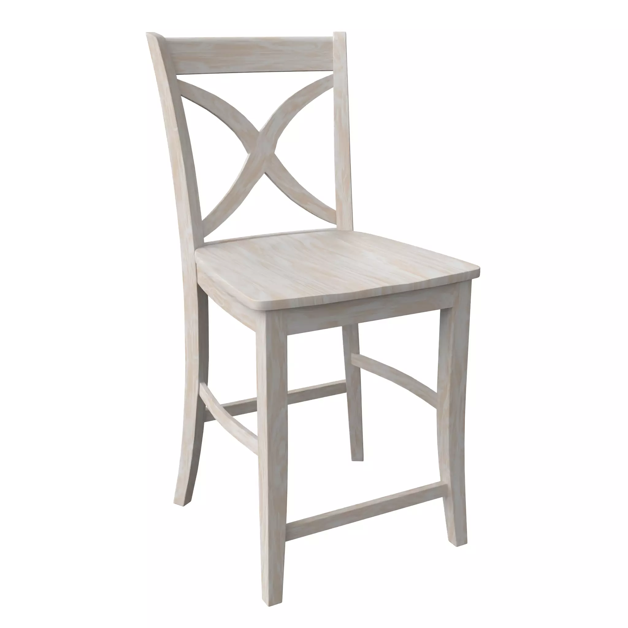 Chair08 bar stool with cross back Low-poly 3D model_0