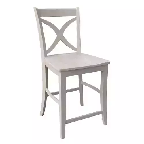 Chair08 bar stool with cross back Low-poly 3D model