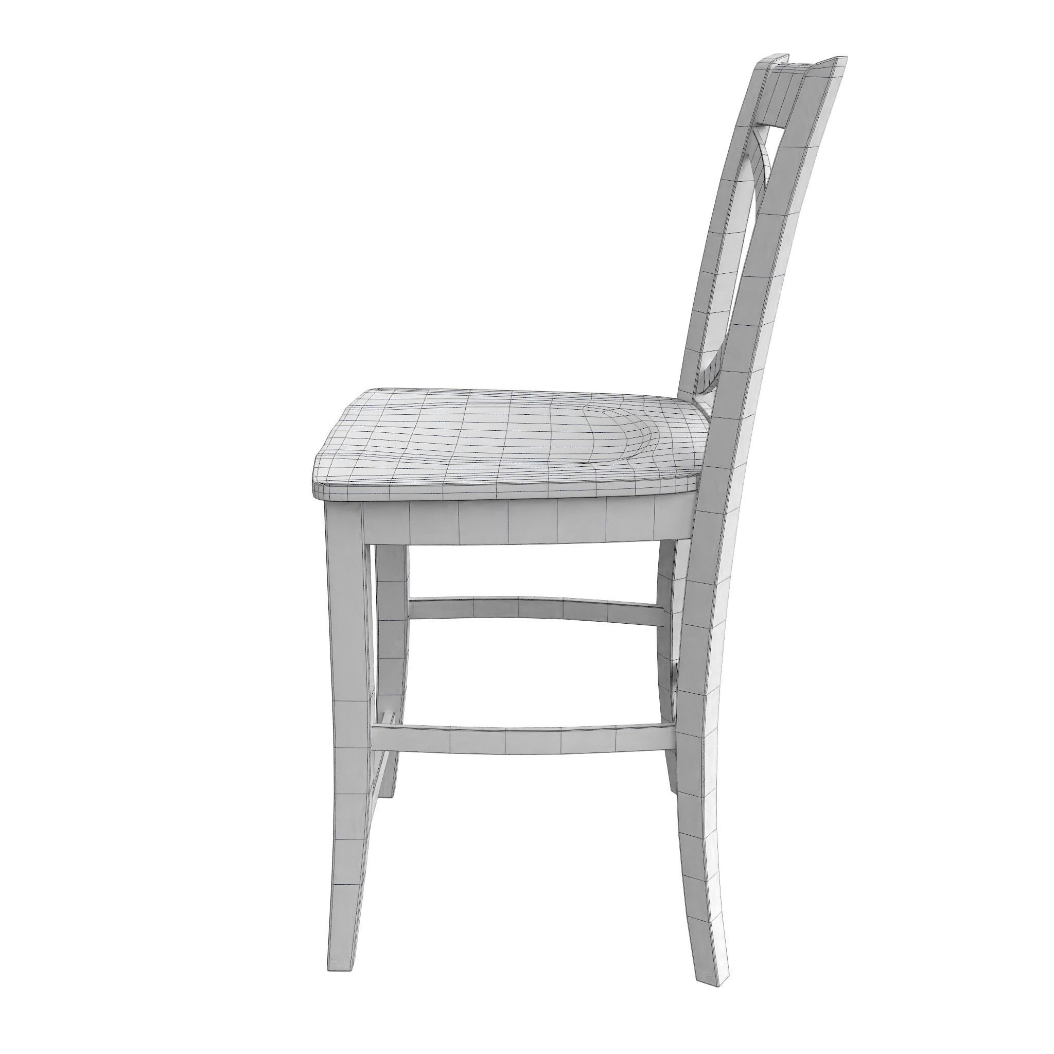 Chair08 bar stool with cross back Low-poly 3D model_8