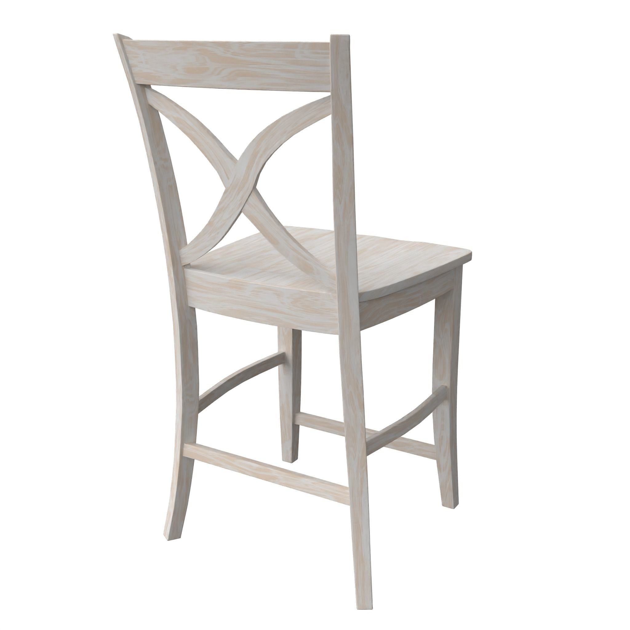 Chair08 bar stool with cross back Low-poly 3D model_4