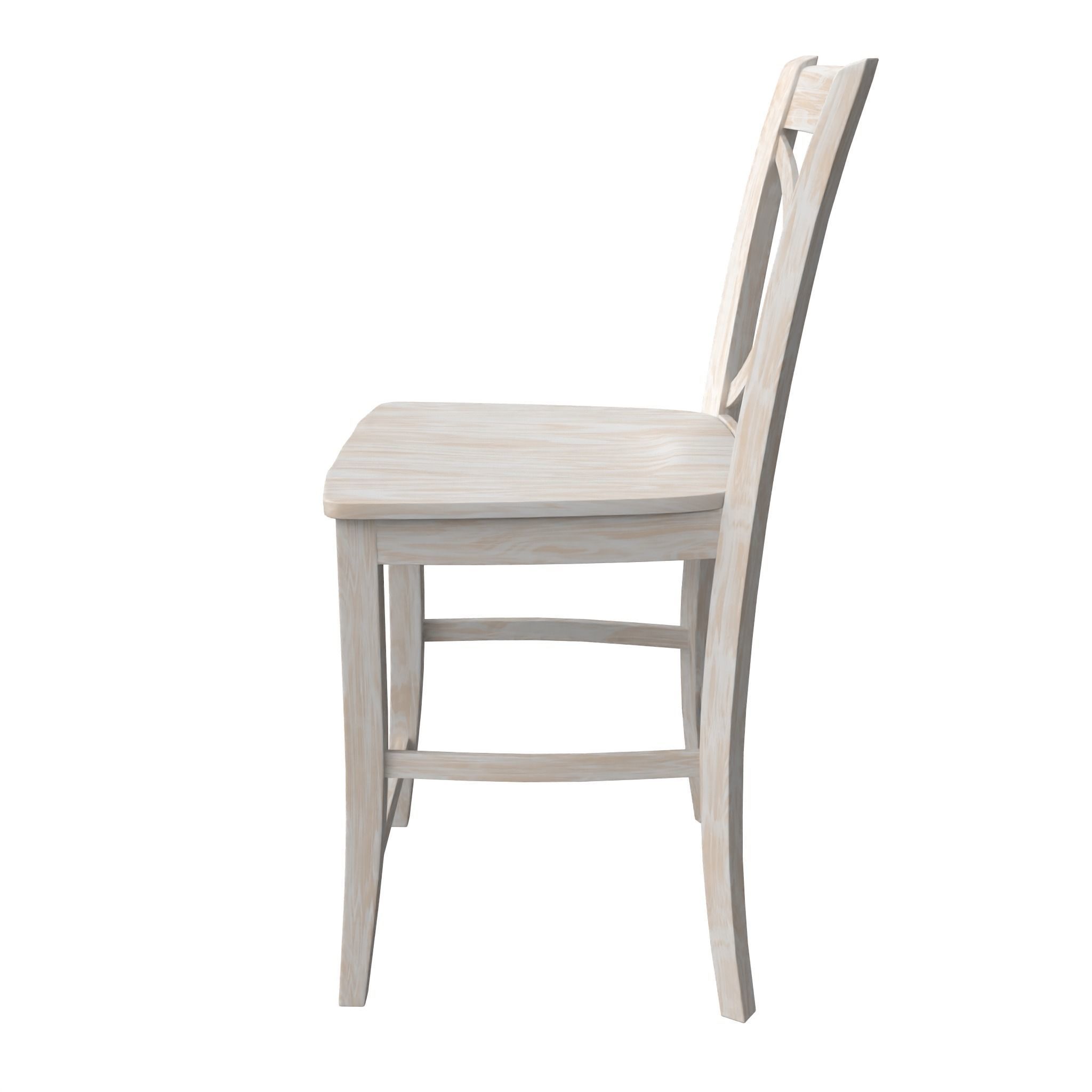 Chair08 bar stool with cross back Low-poly 3D model_7