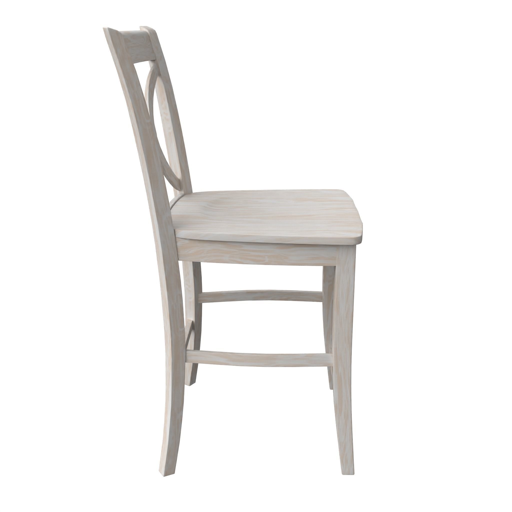 Chair08 bar stool with cross back Low-poly 3D model_3