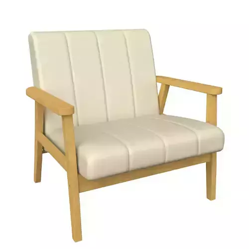 Chair09 lounge chair with fabric and wooden legs