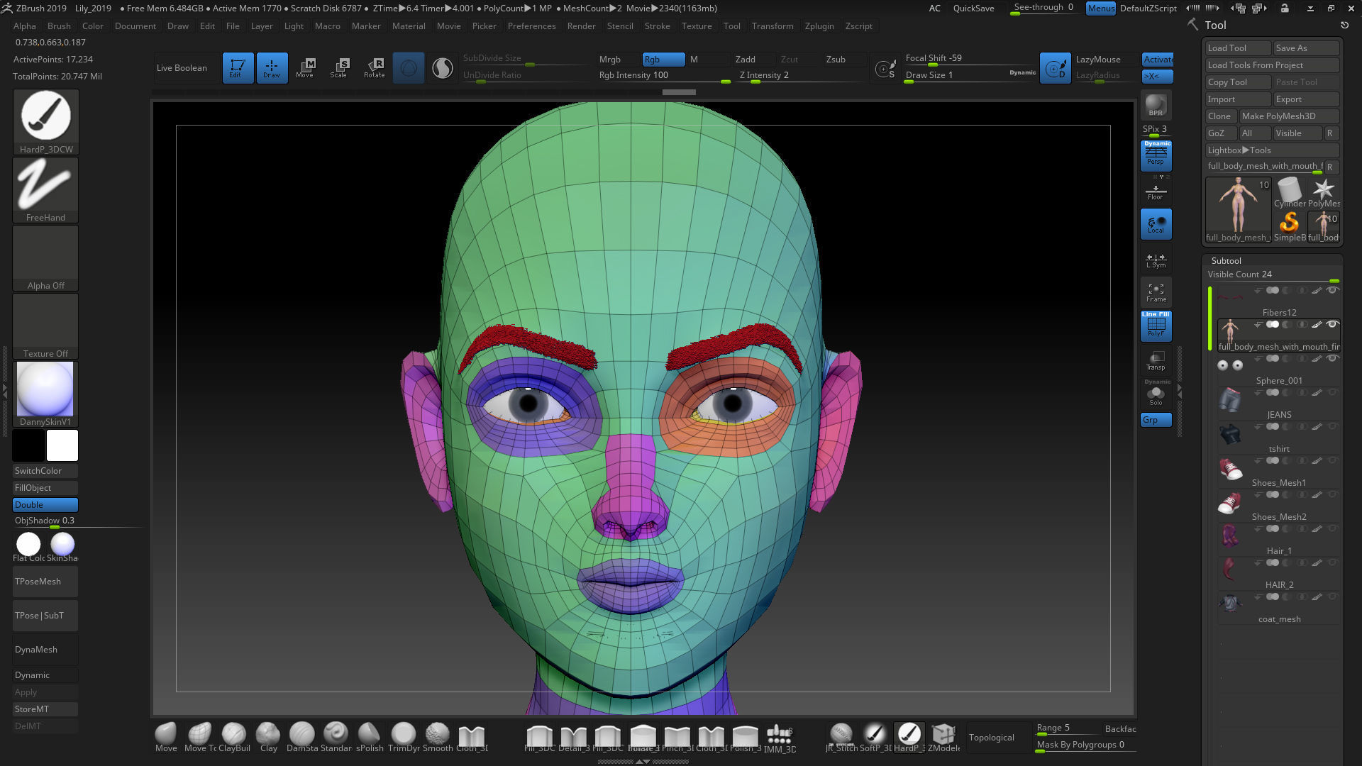 ZBrush Stylized Character Female Base Mesh No18 Style 5 3D model_5