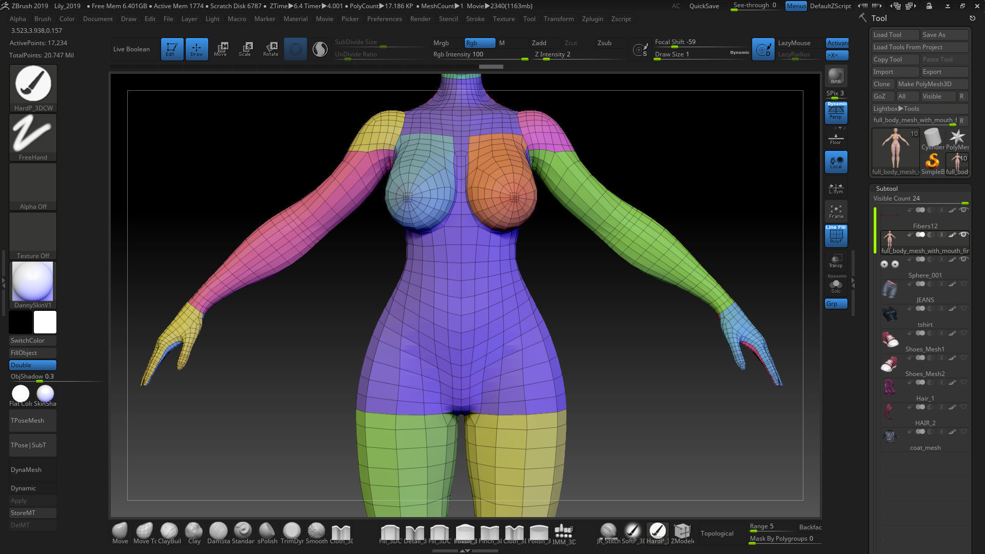 ZBrush Stylized Character Female Base Mesh No18 Style 5 3D model_6