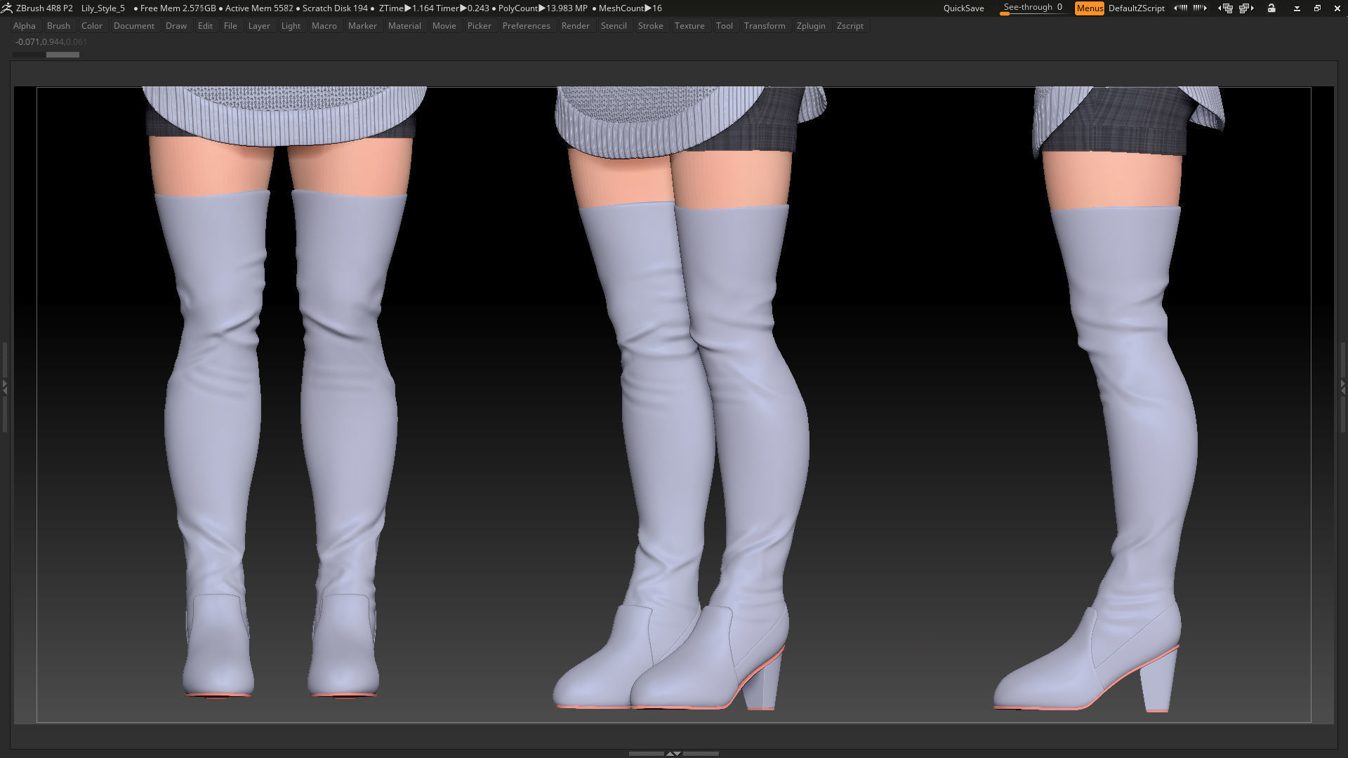 ZBrush Stylized Character Female Base Mesh No18 Style 5 3D model_4