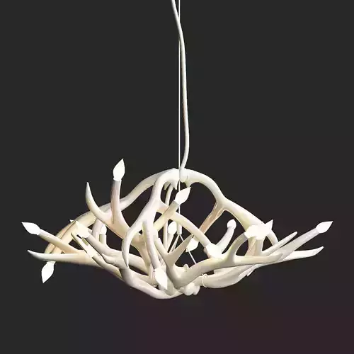 Superordinate Antlers chandelier 12 antlers white von Roll Hill
