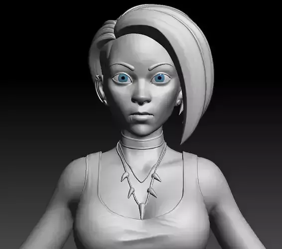 Stylized female character of dangerous punk girl