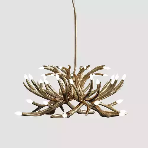 Superordinate Antlers chandelier 24 antlers gold von Roll Hill