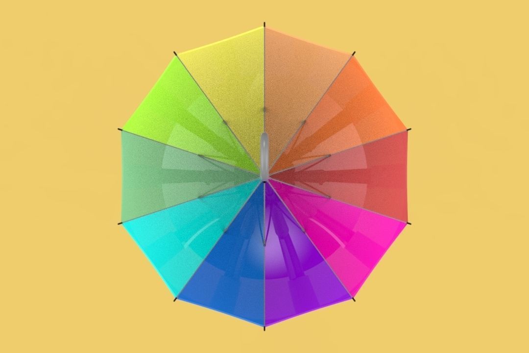 COLORFUL UMBRELLA 3D model_9