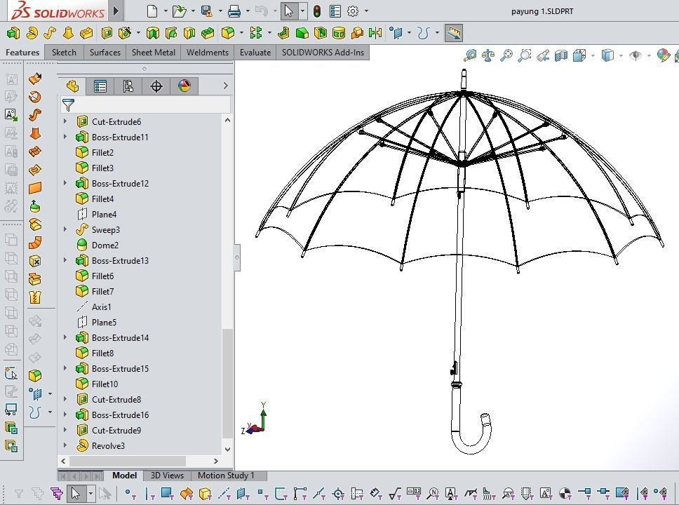 COLORFUL UMBRELLA 3D model_16