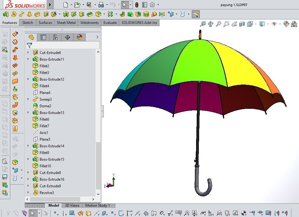 COLORFUL UMBRELLA 3D model_15