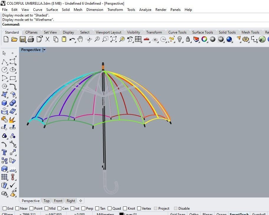 COLORFUL UMBRELLA 3D model_19