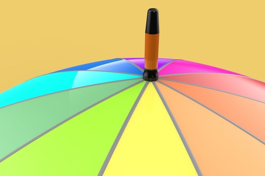 COLORFUL UMBRELLA 3D model_2
