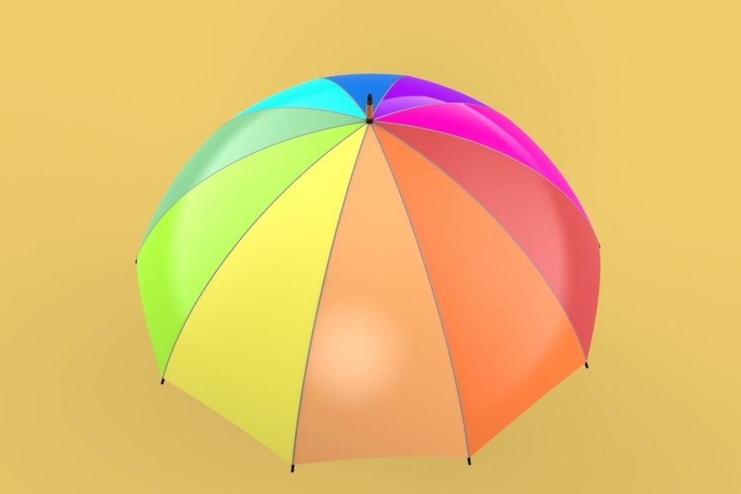 COLORFUL UMBRELLA 3D model_1