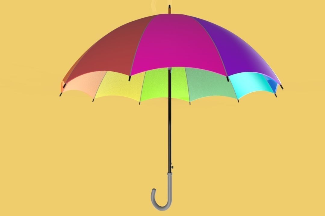 COLORFUL UMBRELLA 3D model_11