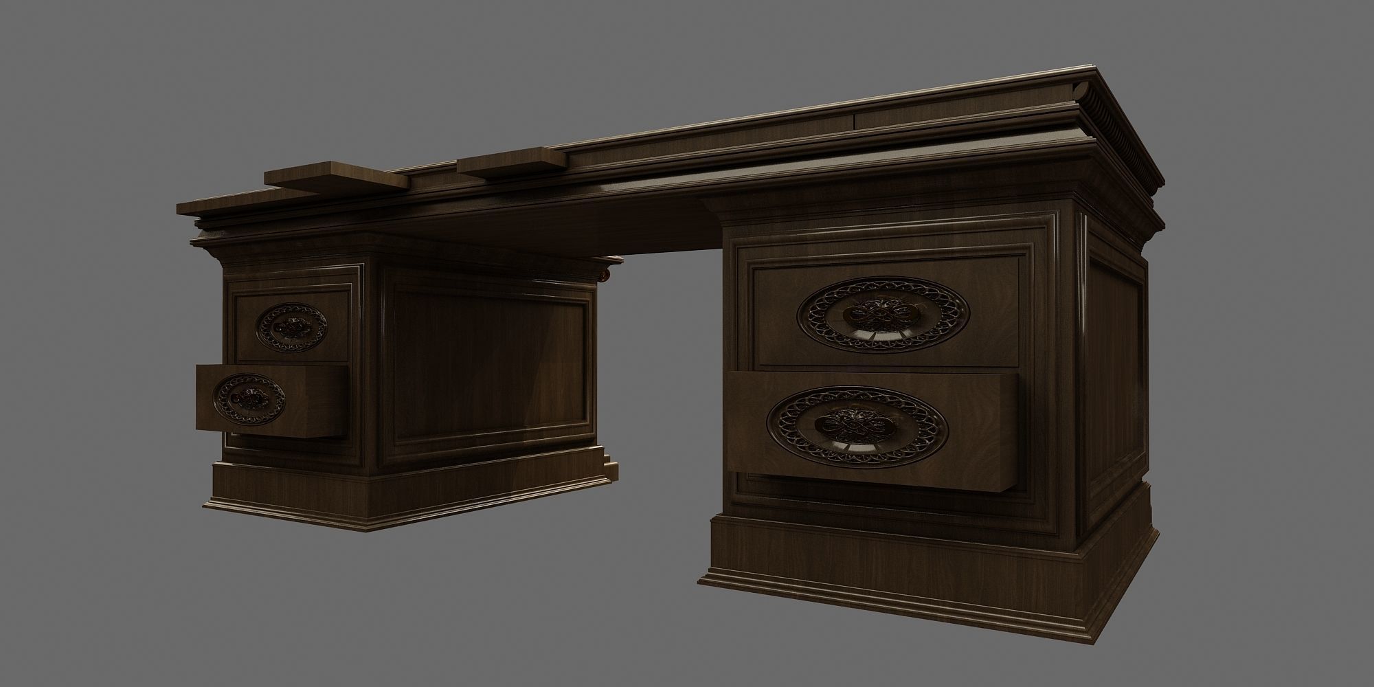 Classic Office Furniture 3D model_4