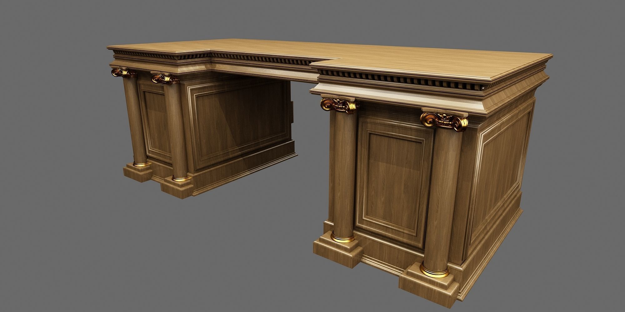 Classic Office Furniture 3D model_2