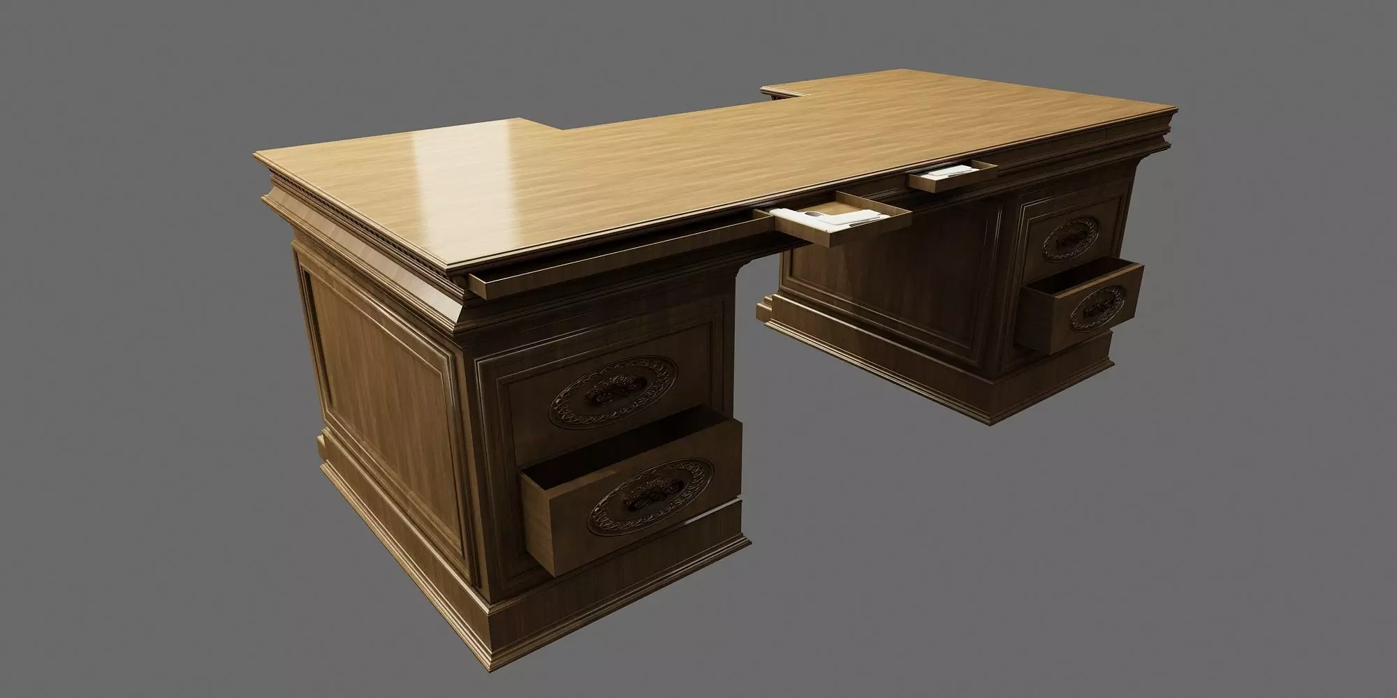 Classic Office Furniture 3D model_0