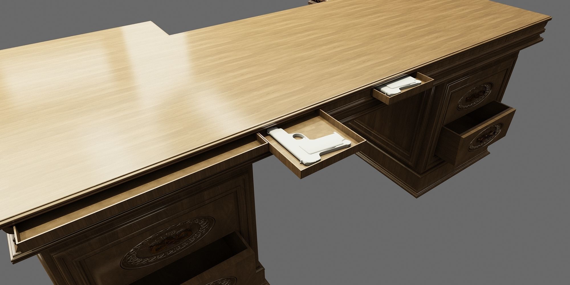 Classic Office Furniture 3D model_1