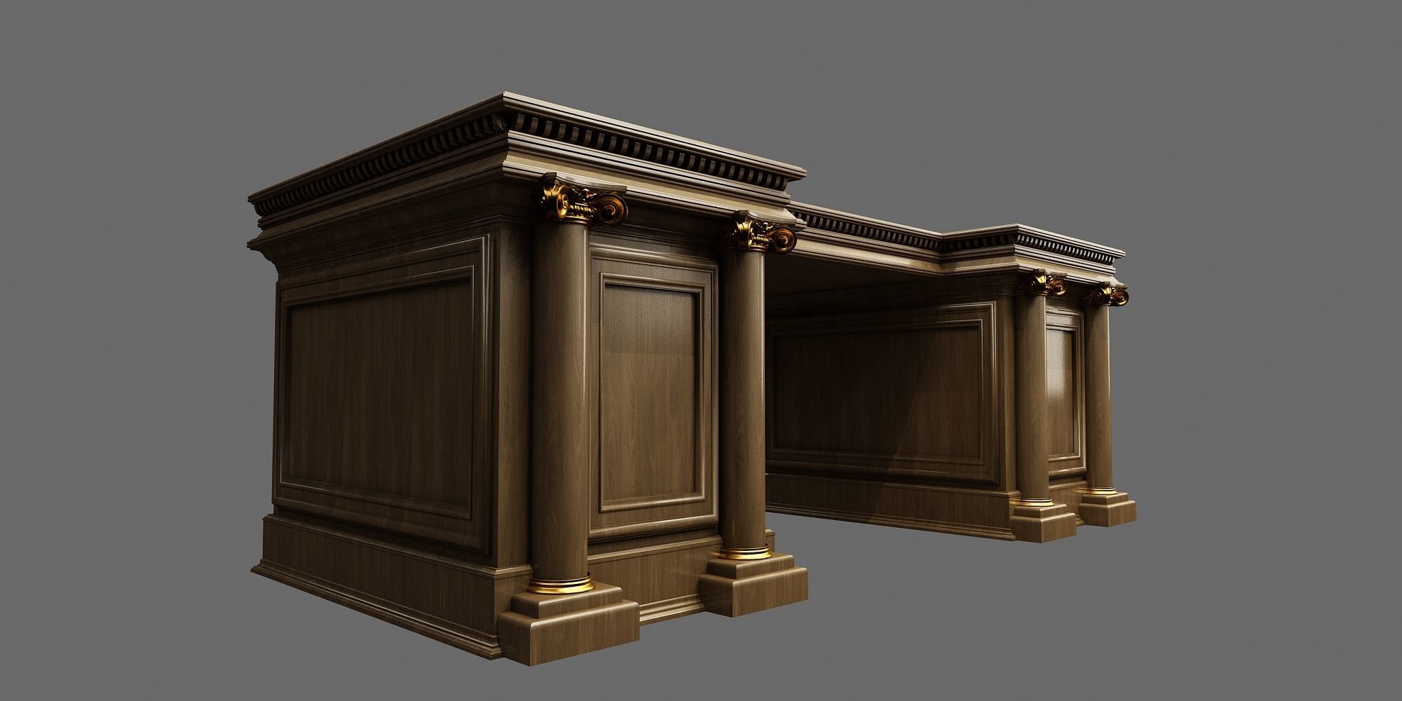 Classic Office Furniture 3D model_3