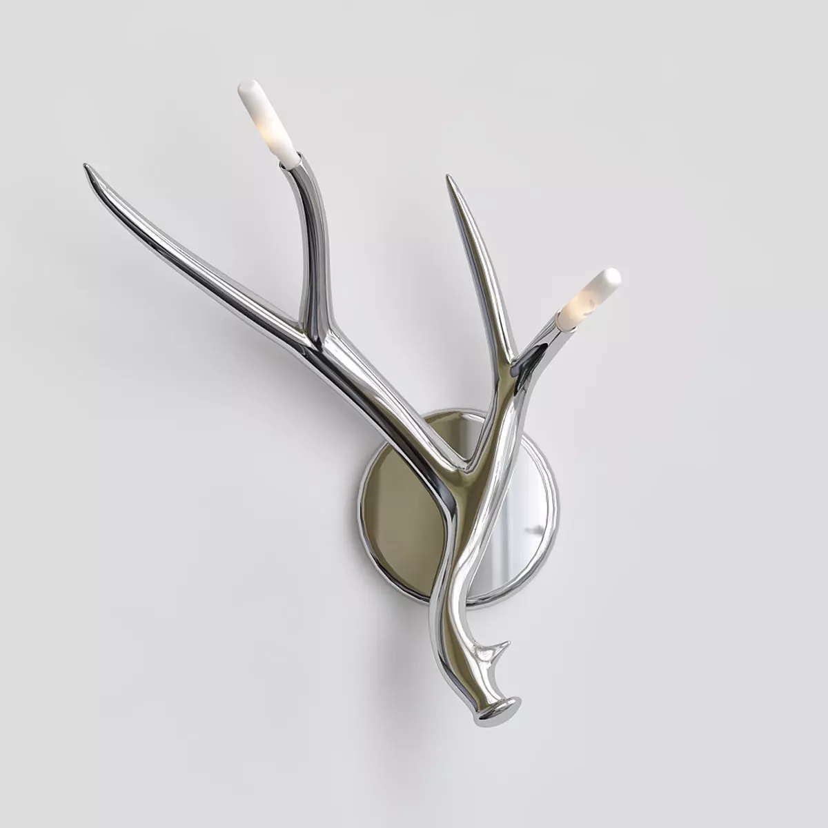 Superordinate Antlers sconce hardwired chrome von Roll Hill 3D model
