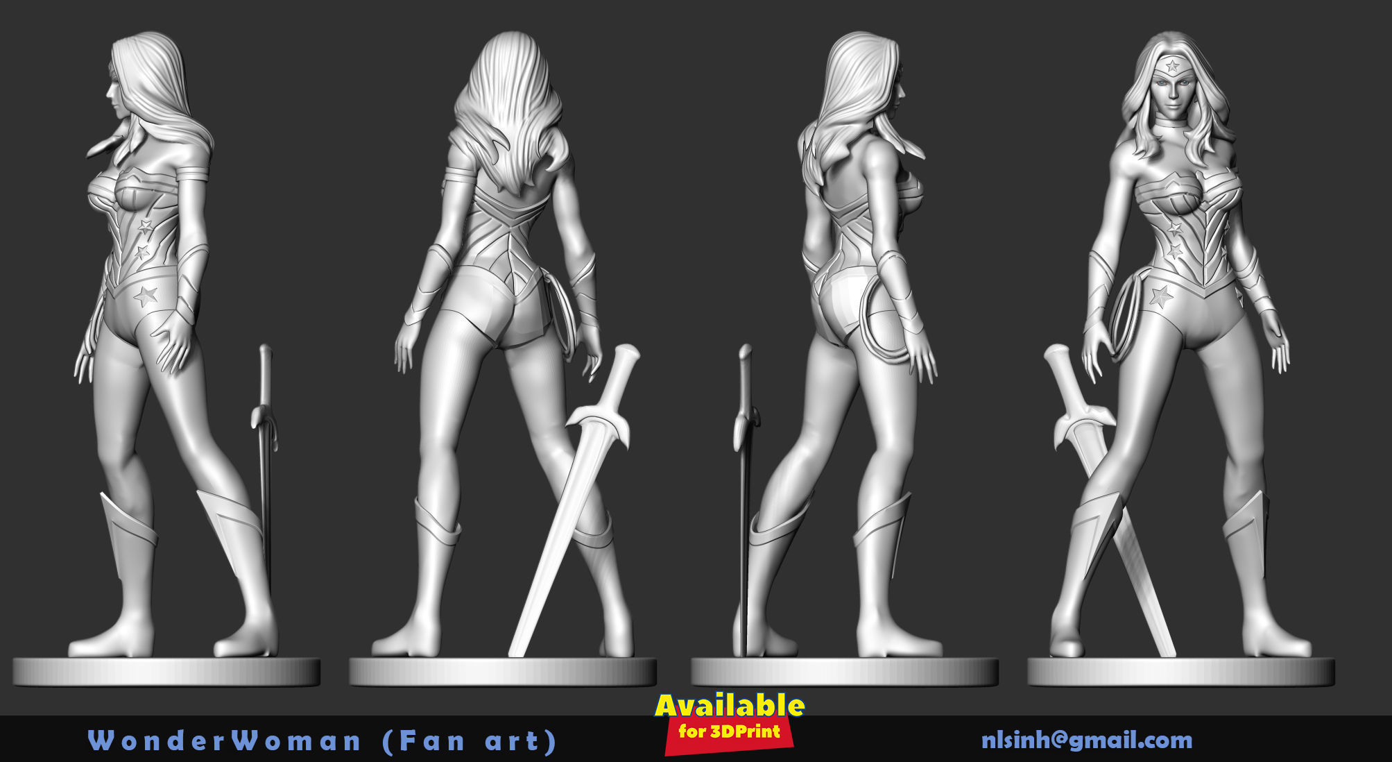 Wonder Woman - Fan art 3D print model_2