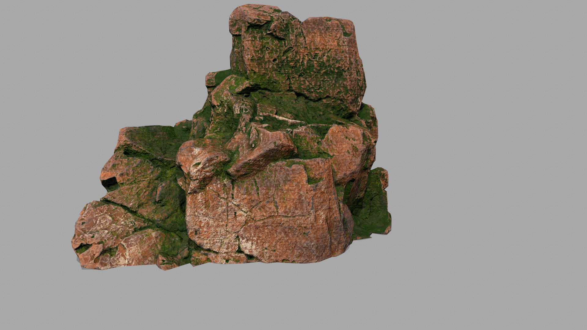 buda 1 statue of buddha on rock Low-poly 3D model_5