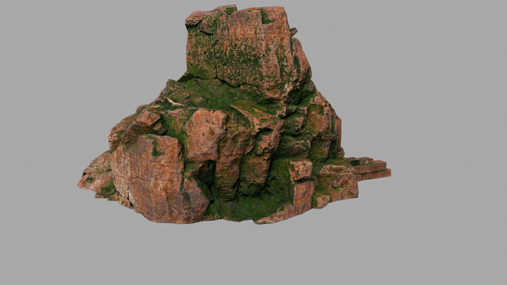 buda 1 statue of buddha on rock Low-poly 3D model_4
