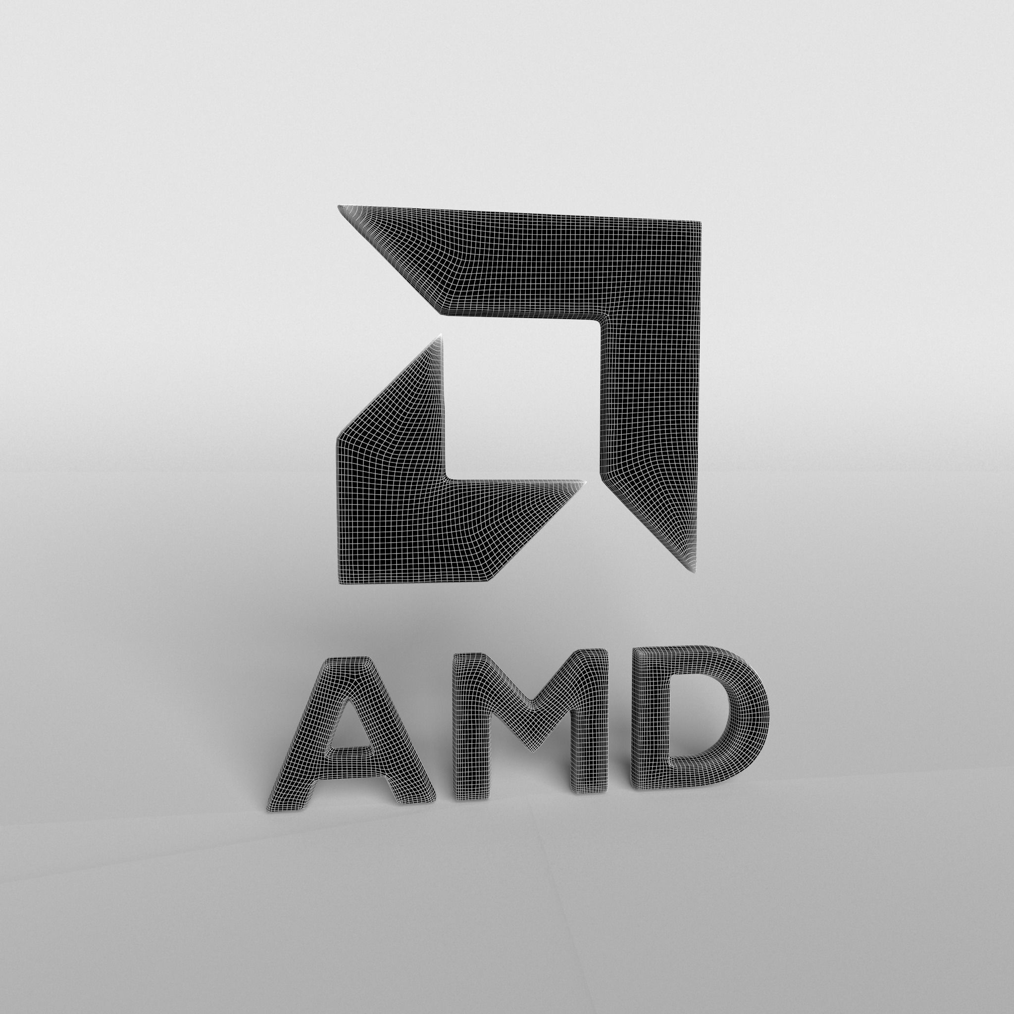 AMD Logo v1 003 Free low-poly 3D model_5