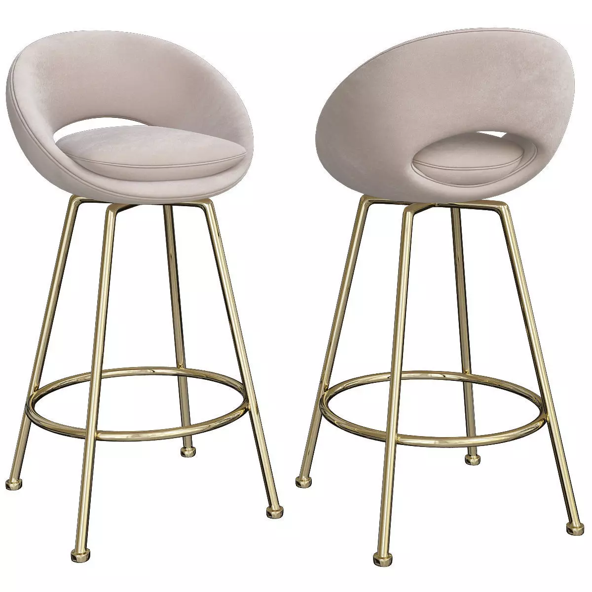 Orb Upholstered Bar Counter Stools 3d model Low-poly 3D model_0