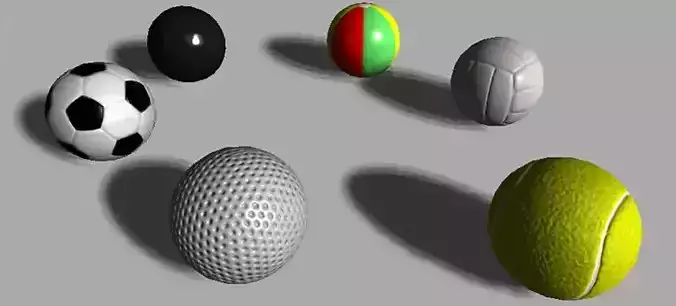 Balls sports Low-poly 3D model