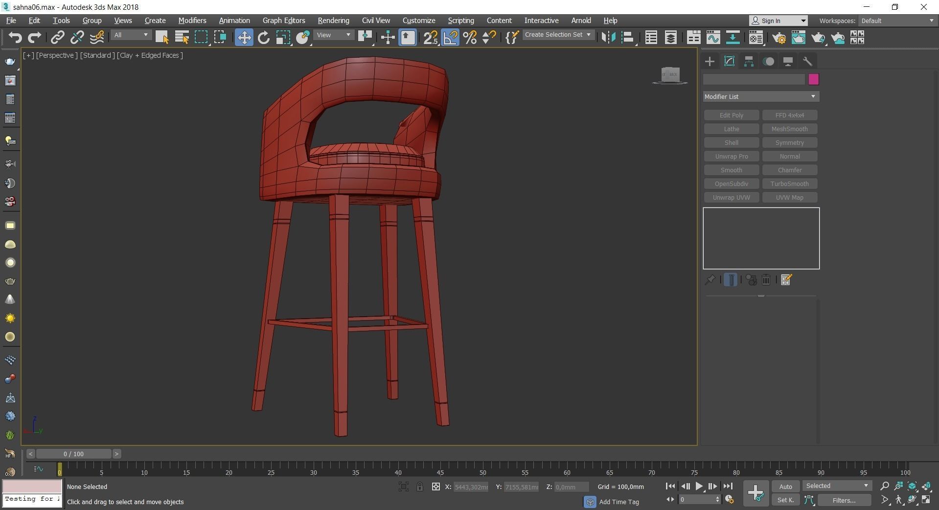 Ellen bar chair 3d model Low-poly 3D model_2