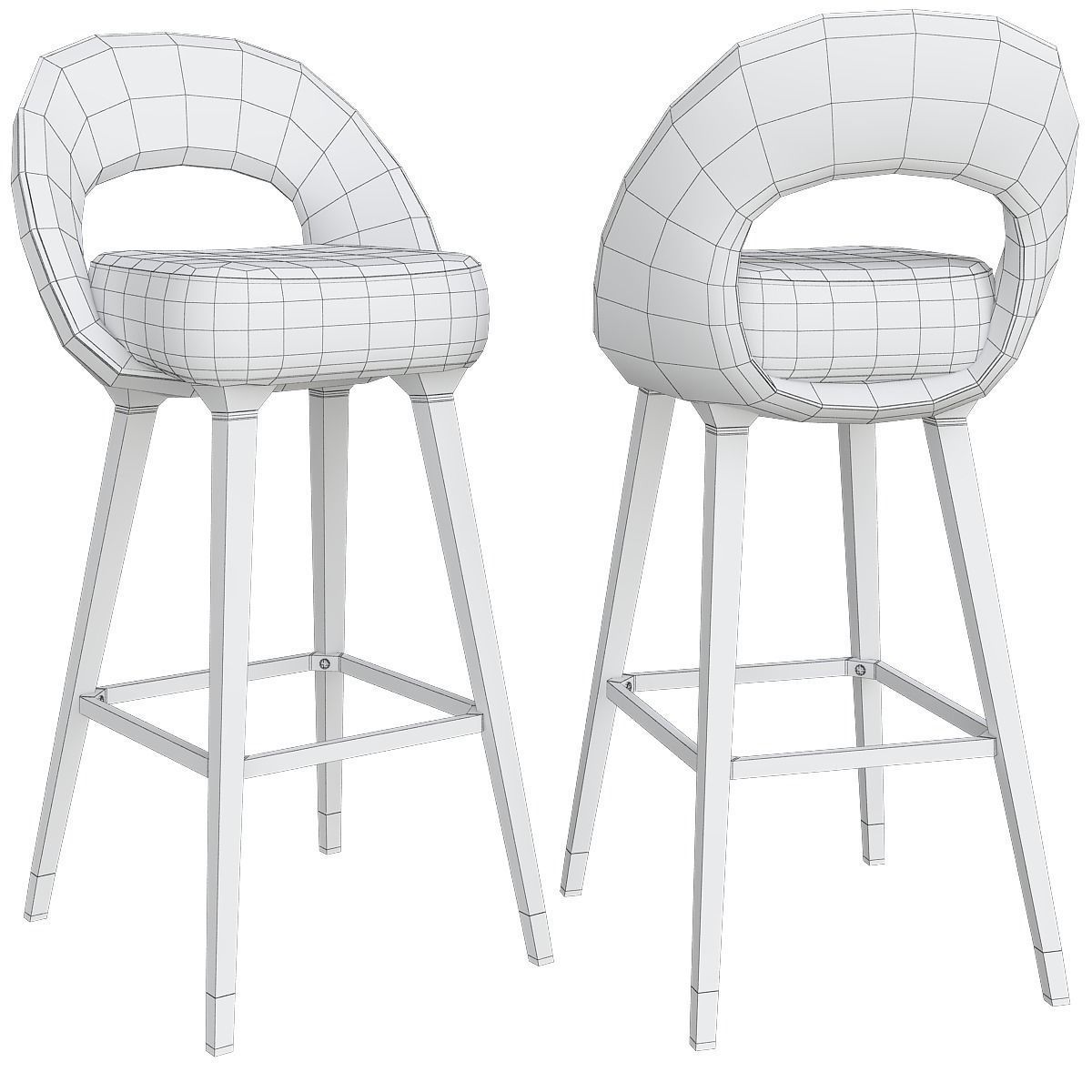 Collins Bar Chair 3d model Low-poly 3D model_1