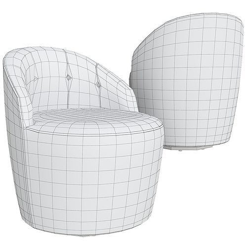 Margot Swivel Accent Armchair 3d model Low-poly 3D model 2