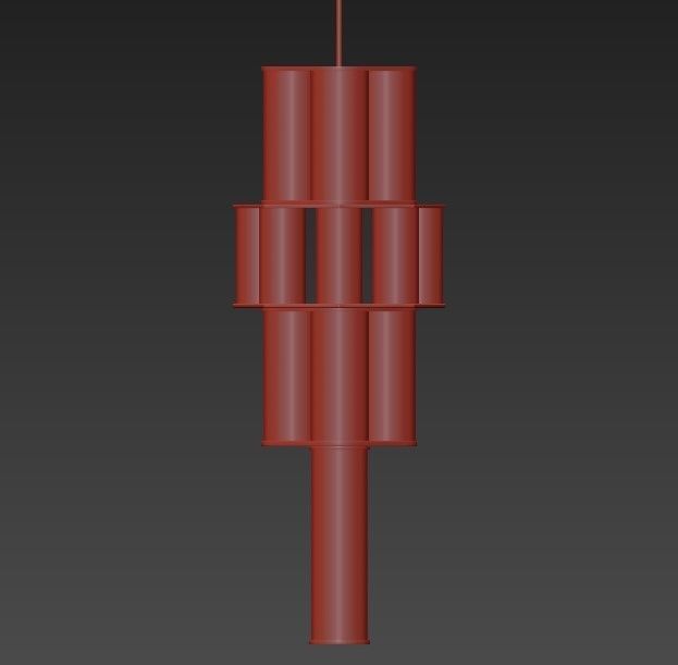 Bauer chandelier 02 white von Roll Hill 3D model_1