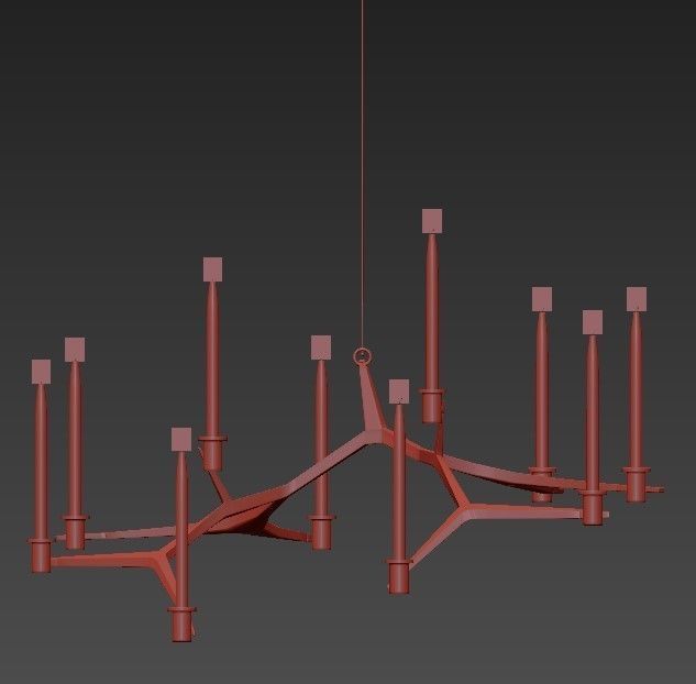 Agnes candelabra hanging 10 candles von Roll Hill 3D model_4