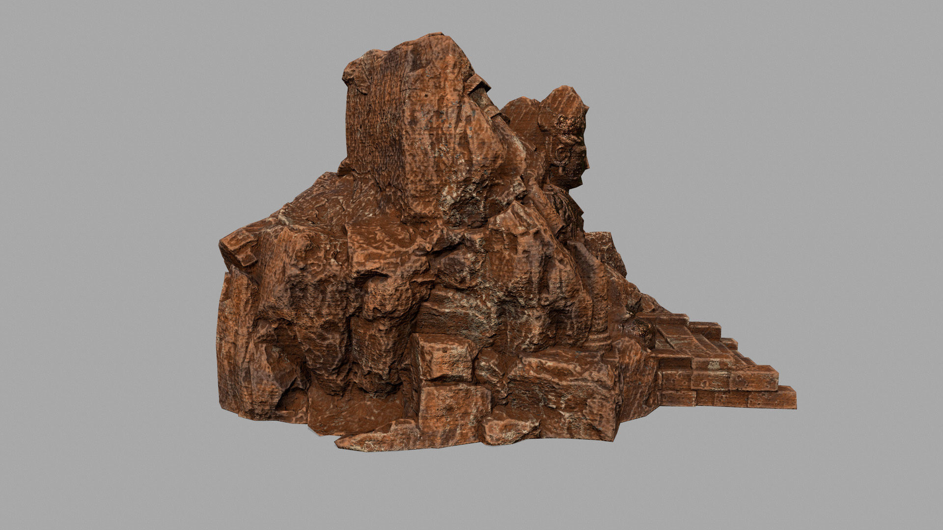 buda 5 hindu statue Low-poly 3D model_2