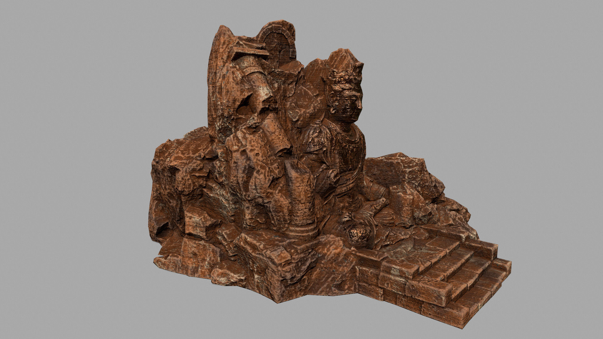 buda 5 hindu statue Low-poly 3D model_1