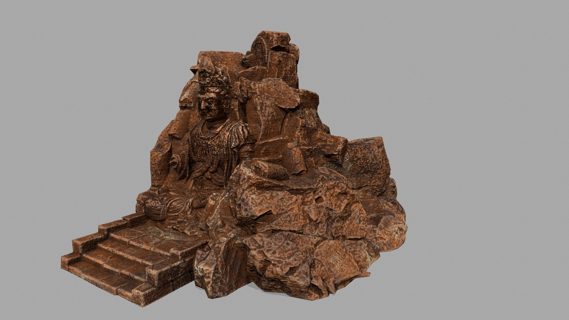 buda 5 hindu statue Low-poly 3D model_8