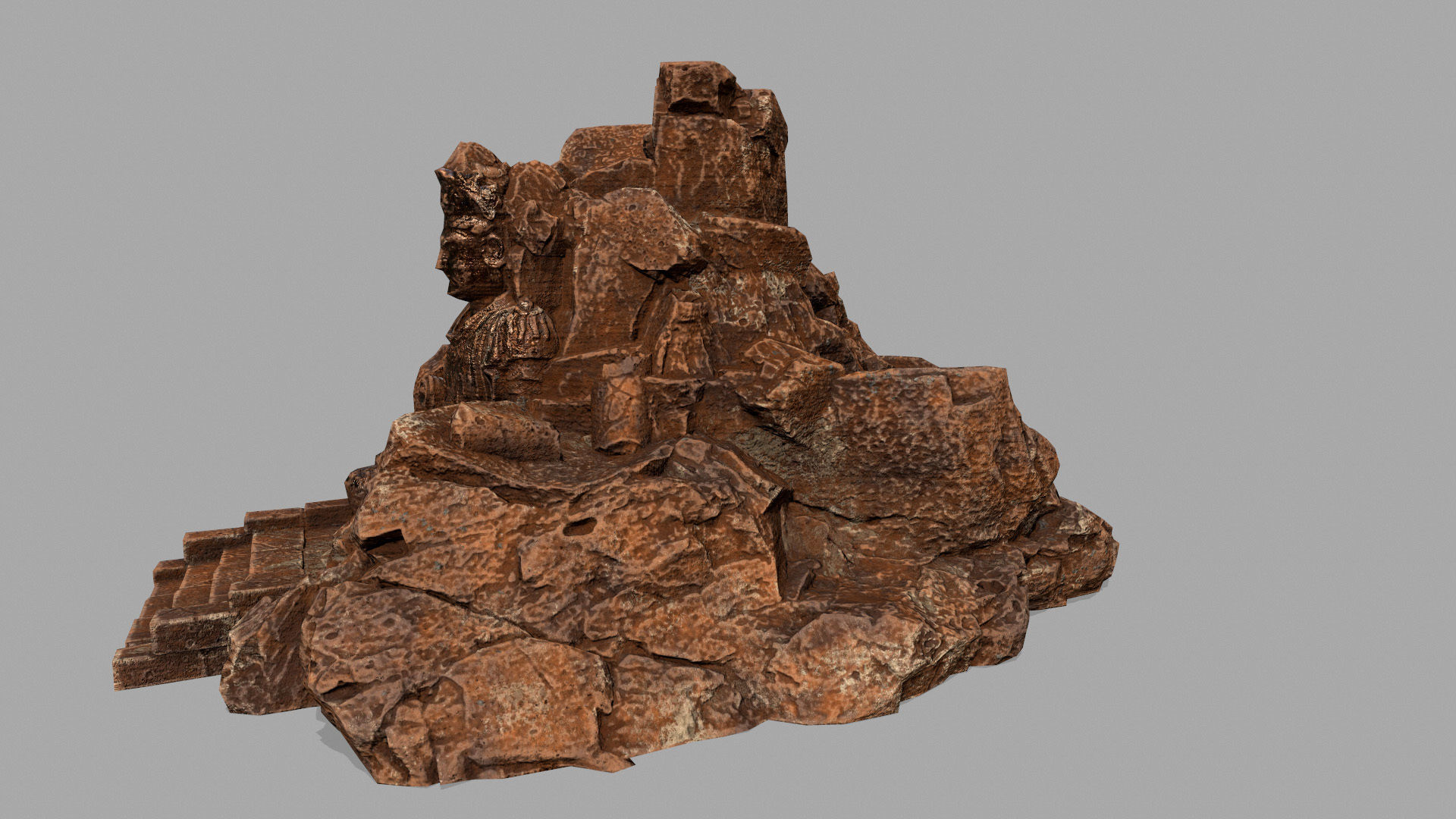 buda 5 hindu statue Low-poly 3D model_6