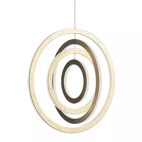 Halo vertical chandelier 4 rings brushed brass von Roll Hill