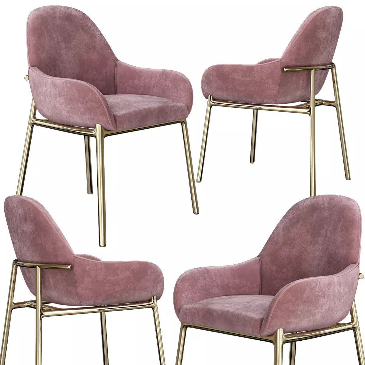 Felix Chair with Armrests 3d model Low-poly 3D model_0