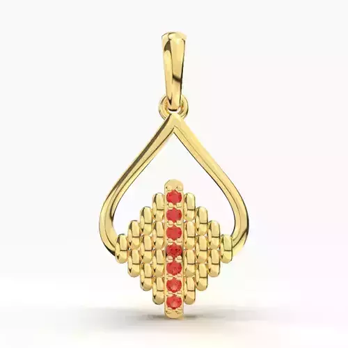 DIAMOND AND RUBY PENDANT