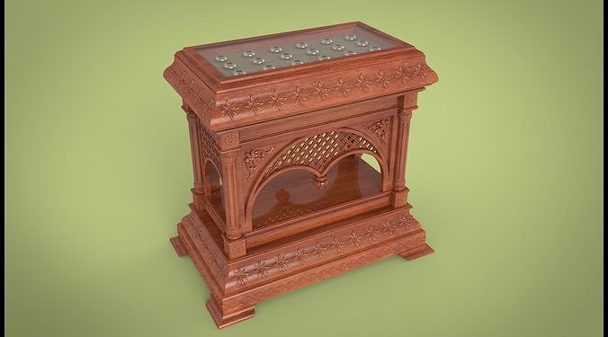 3D modeling ornate wooden table with glass top 3D print model