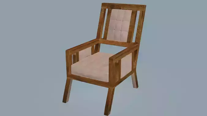 Modern wooden and velur lounch chair
