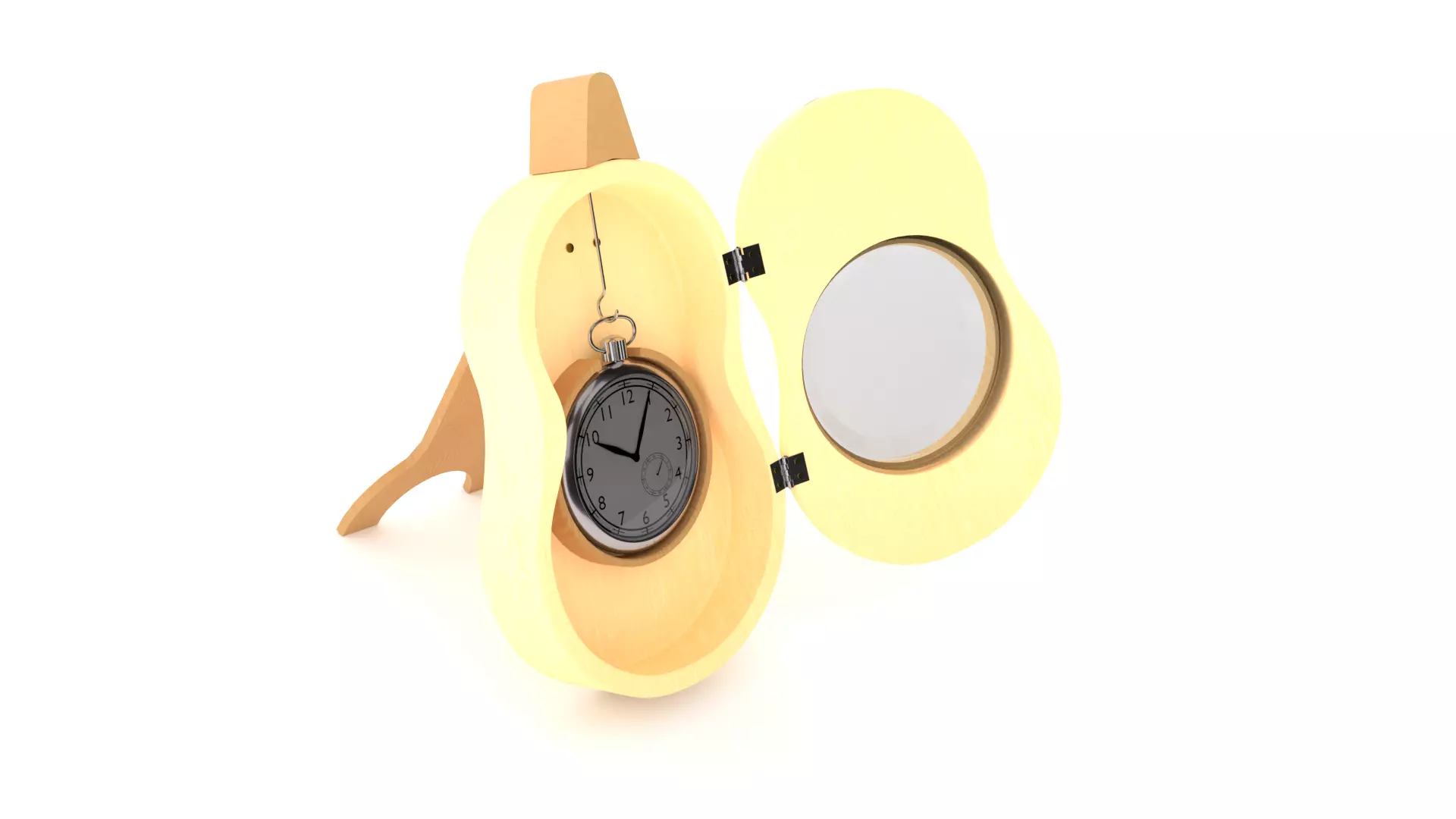 Pocket watch in guitar housing 3D model