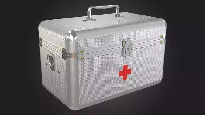 First Aid Kit Metal Box Low-poly 3D model