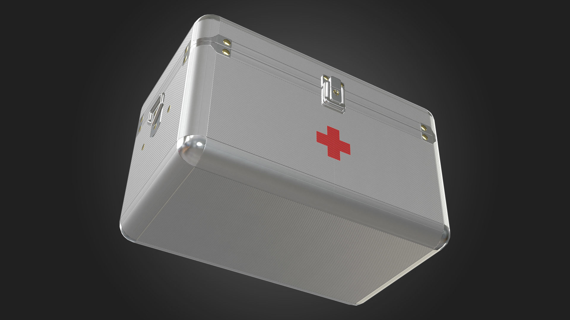 First Aid Kit Metal Box Low-poly 3D model_7
